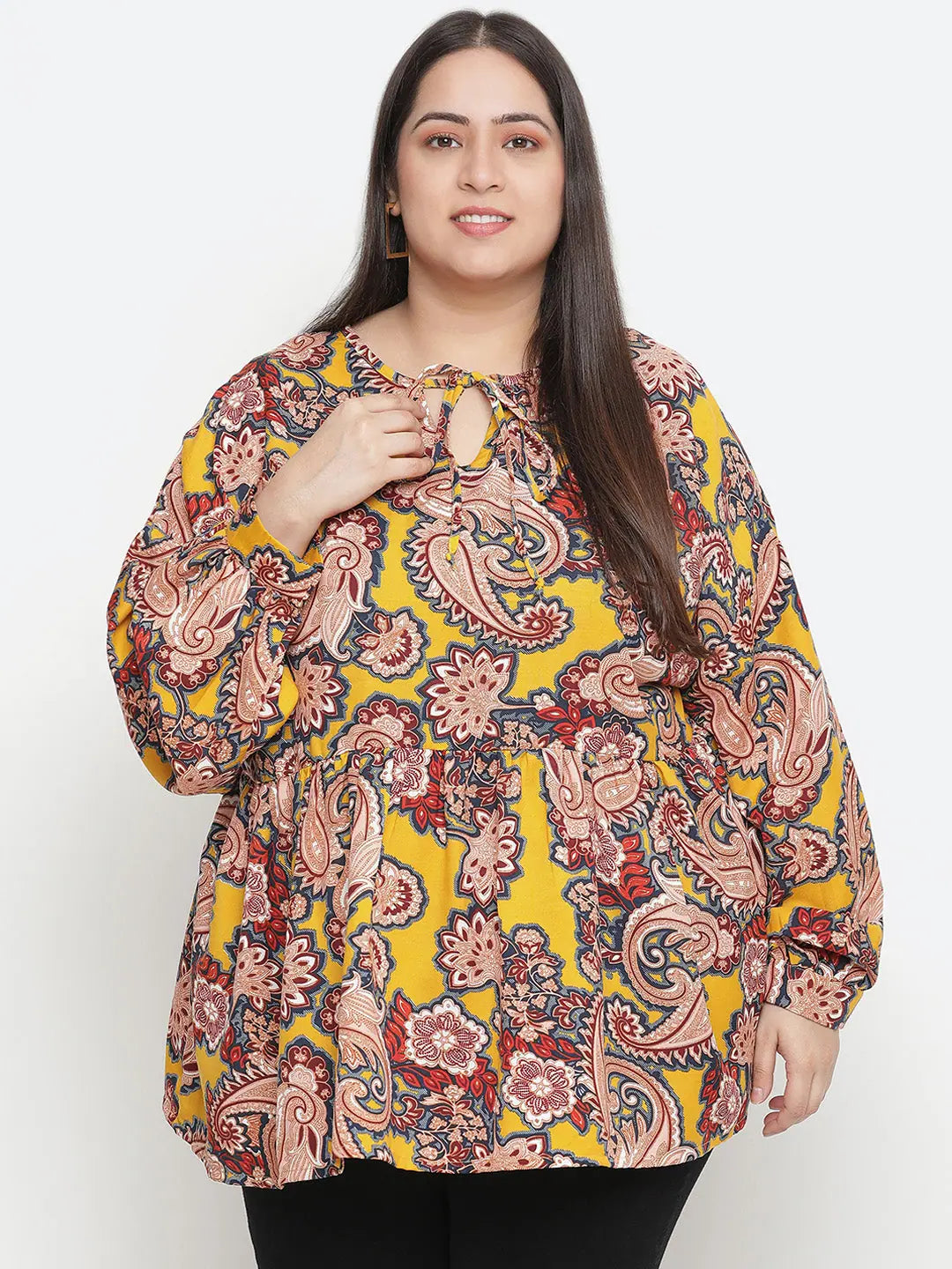 Abstarct print elegant plus size women top