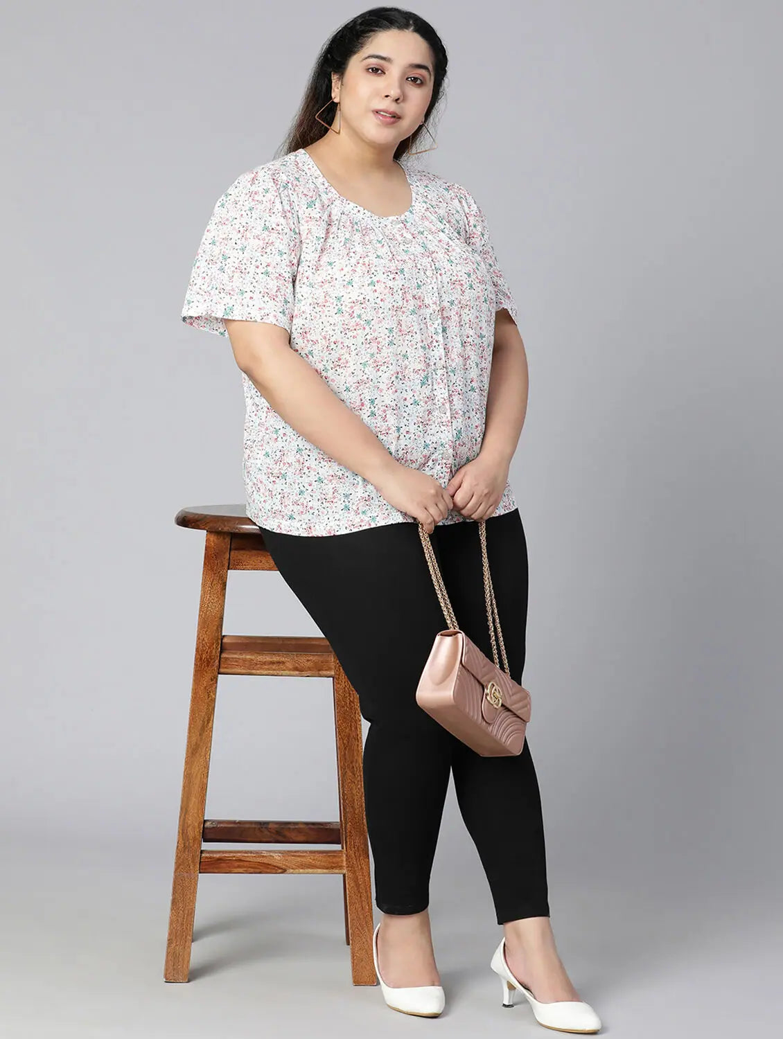 Brilliant & Bright Floral Print Plus Size Women Top