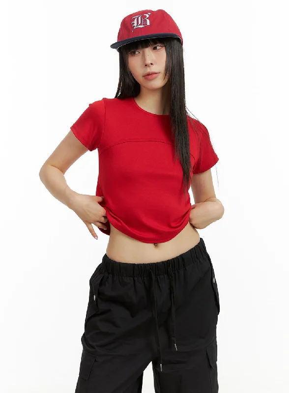 Lined Solid Crop Top CU424