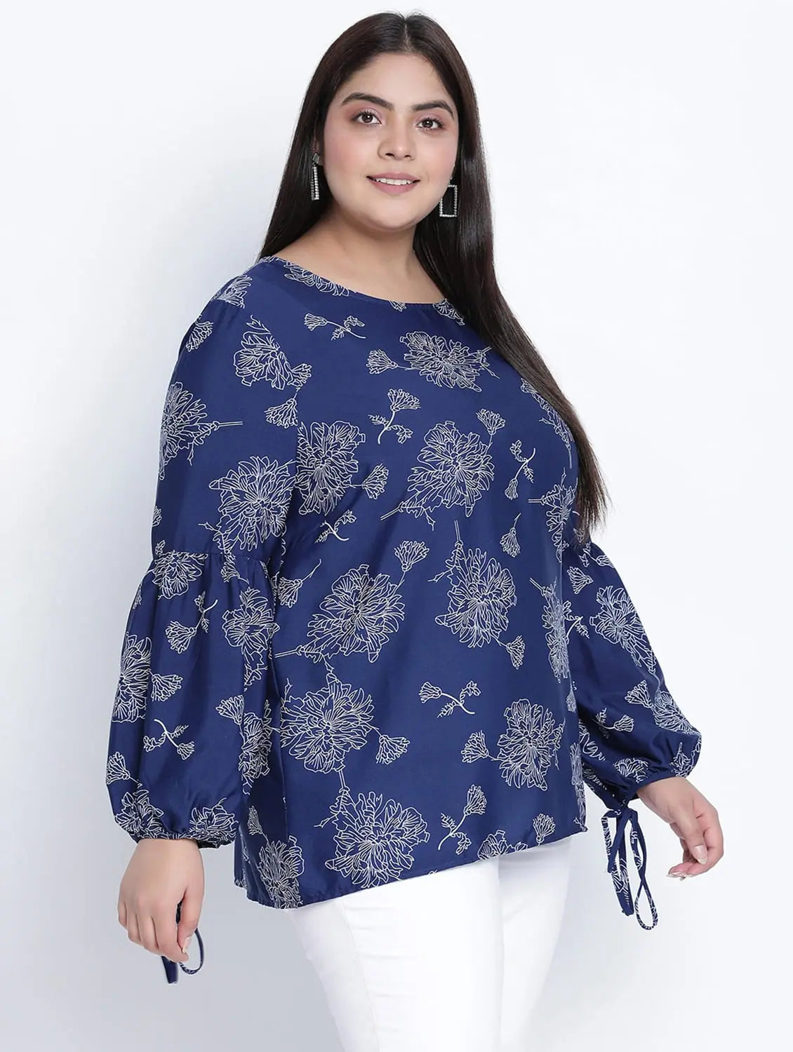 High Vibe Floral Print Plus Size Top