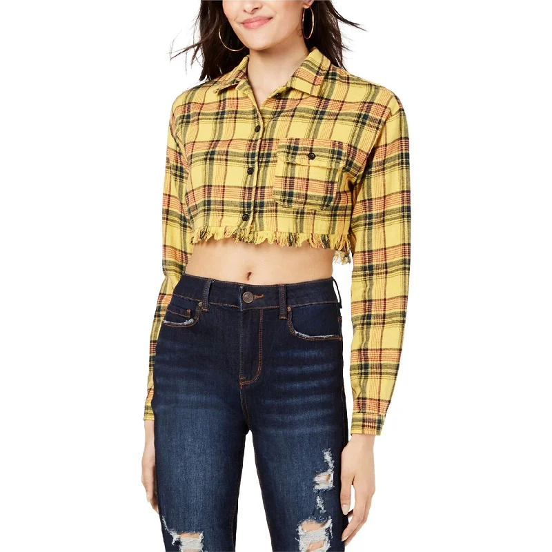 Project 28 Womens House of Polly Crop Top Blouse, Yellow, Large