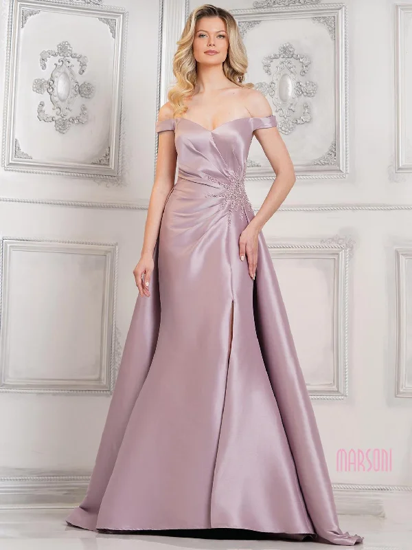 Marsoni MV1310 Long Beaded Formal Overskirt Prom Dress