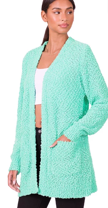 The Nadia - Women's Plus Size Cardigan in Mint