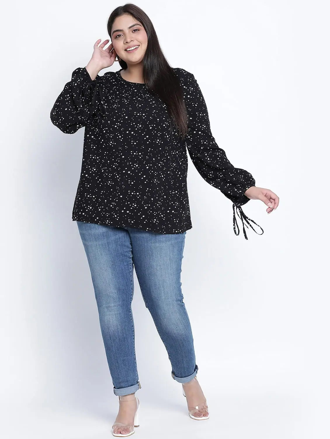 Danamic Floral Printed Plus Size Top