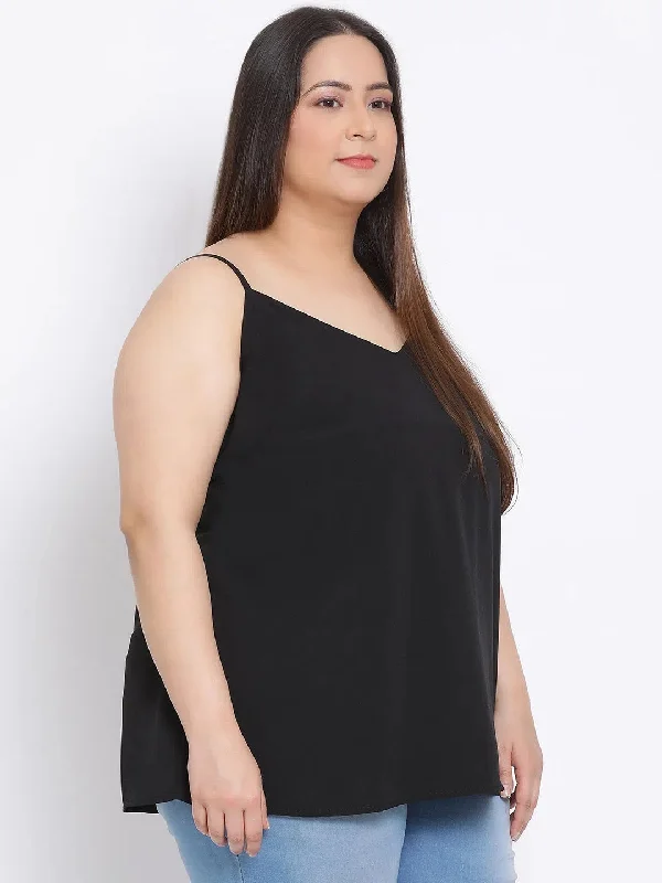 Black Basic Plus Size Spaghetti Top