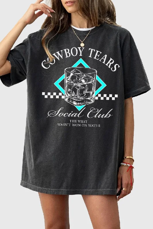 Cowboy tears oversized tee