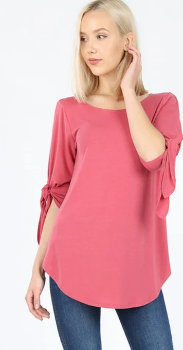 The Paula - Women's Plus Size Top in Rose