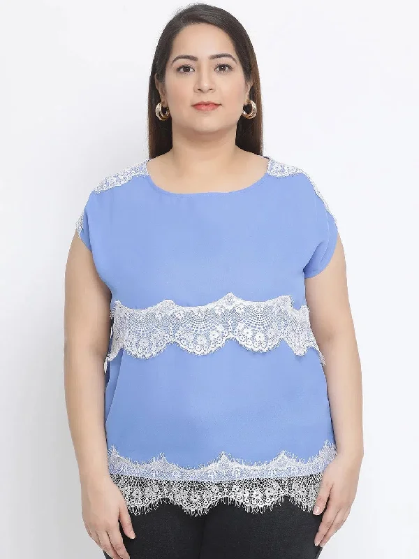 Ocean Glory Lace Plus Size Women Top