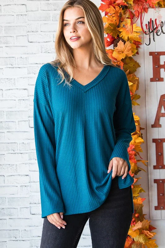 The Melanie - Women's Plus Size Top in Teal