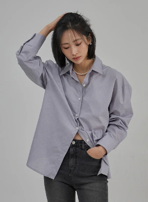 Pinstripe Oversized Shirt OJ302