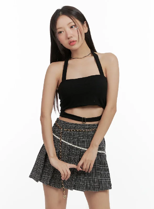 Halter Buckle Crop Top OG407