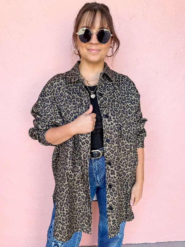 Playful Composure Leopard Oversized Top