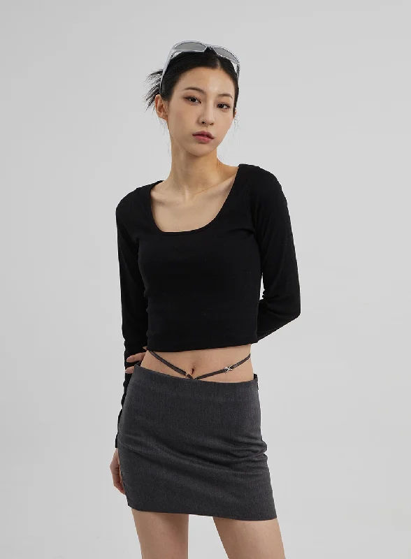 Scoop Neck Cropped Top CF309