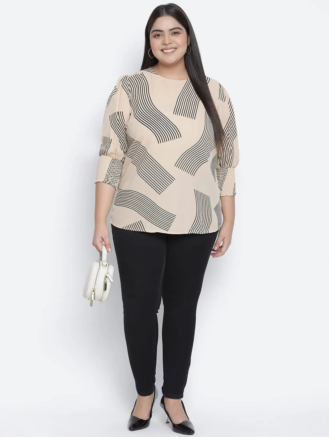 Dreamer Pretty Printed Plus Size Women Top