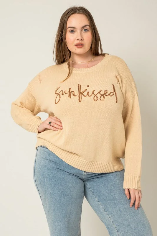 Plus Size "SunKissed" Crew Neck Relax Sweater