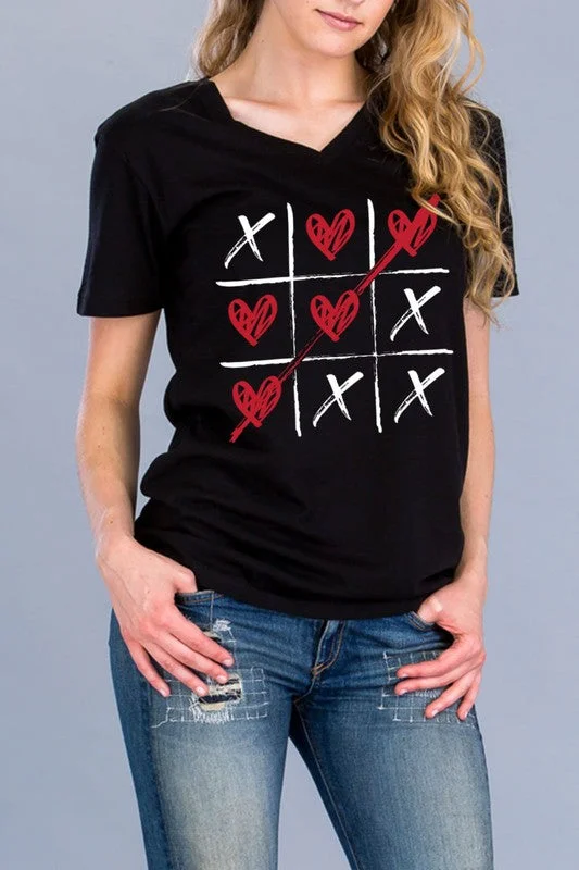 Heart Tic-Tac-Toe Graphic Tee - Women's Plus Size