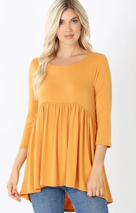 The Annie - Women's Plus Size Top in Mustard