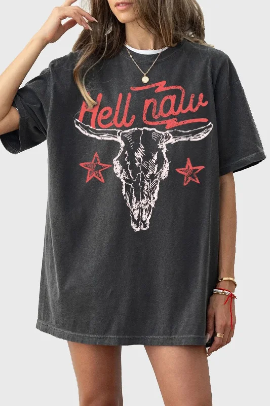 Hell Naw Oversized Graphic Tee