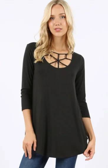 The Marci - Women's Plus Size Top in Black