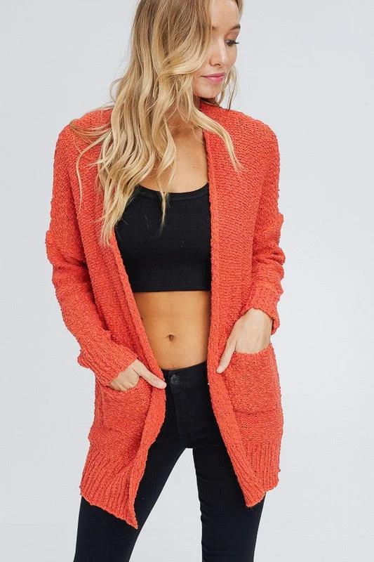 The Nadia - Women's Plus Size Cardigan in Rust