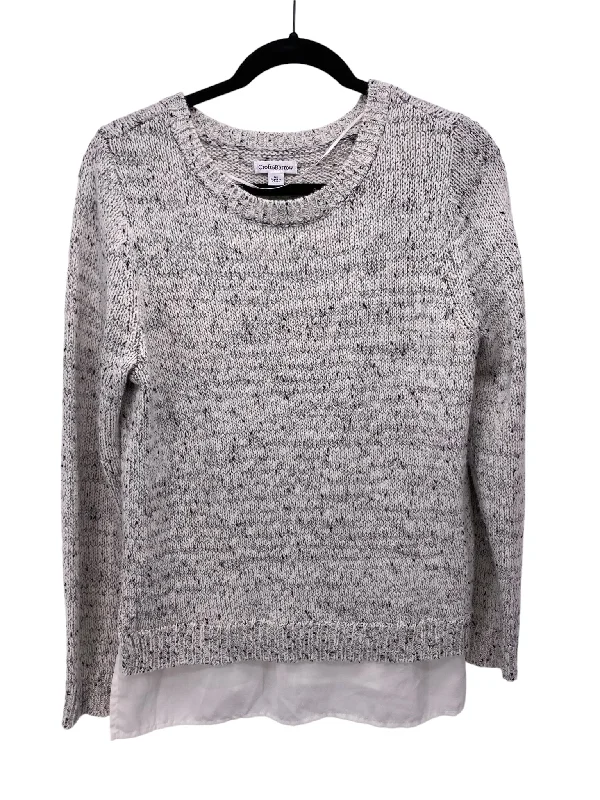 Croft & Barrow Misses Size Medium Grey Print Sweater