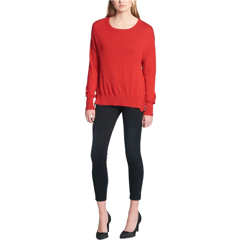 Dkny Womens Ruffled Vented Knit Sweater