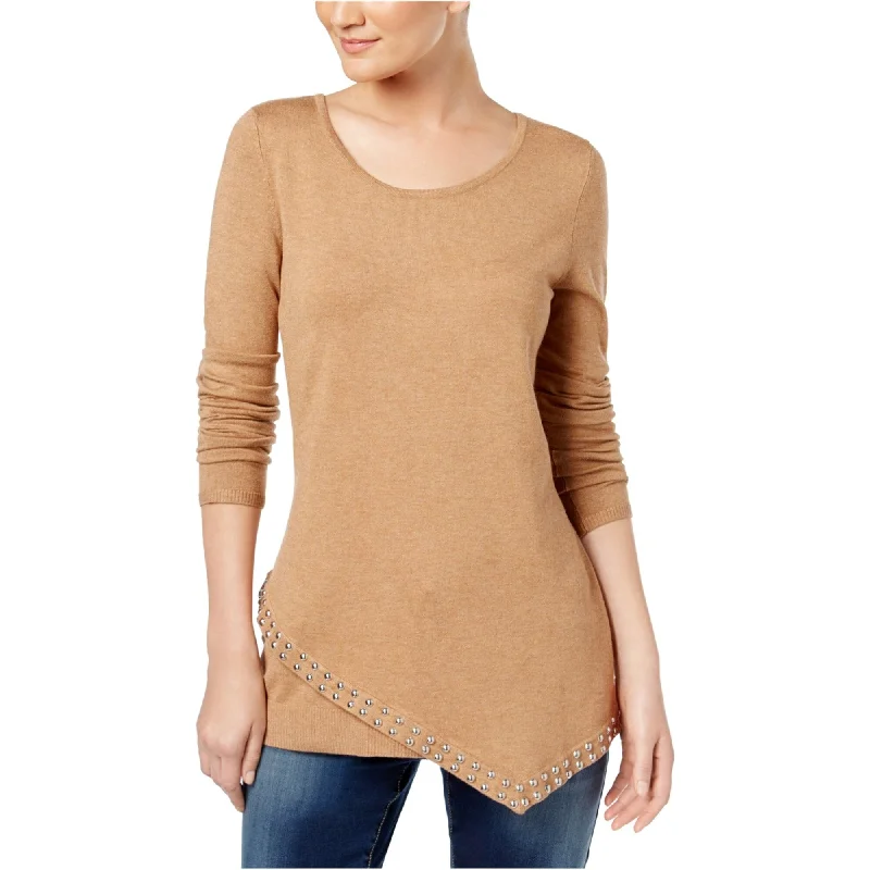 I-N-C Womens Studded Asymmetrical Knit Sweater