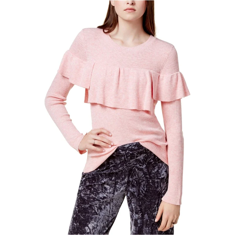 Kensie Womens Flounce Knit Sweater