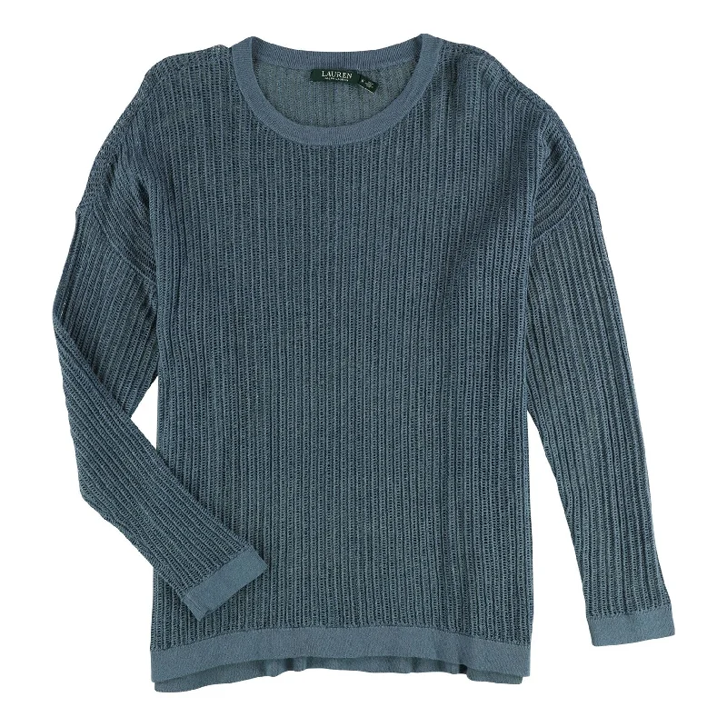 Ralph Lauren Womens Textured Knit Sweater, Blue, Small