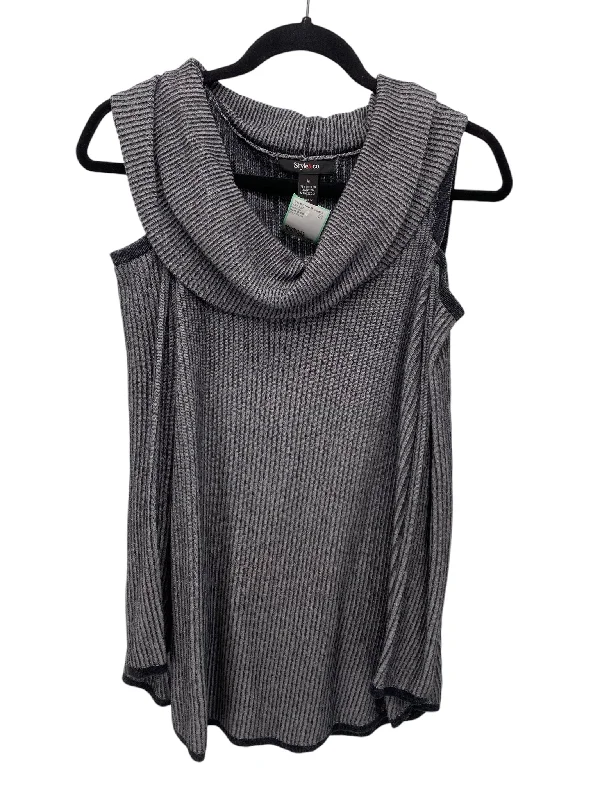 Style & Co. Misses Size Medium Grey Print Sweater