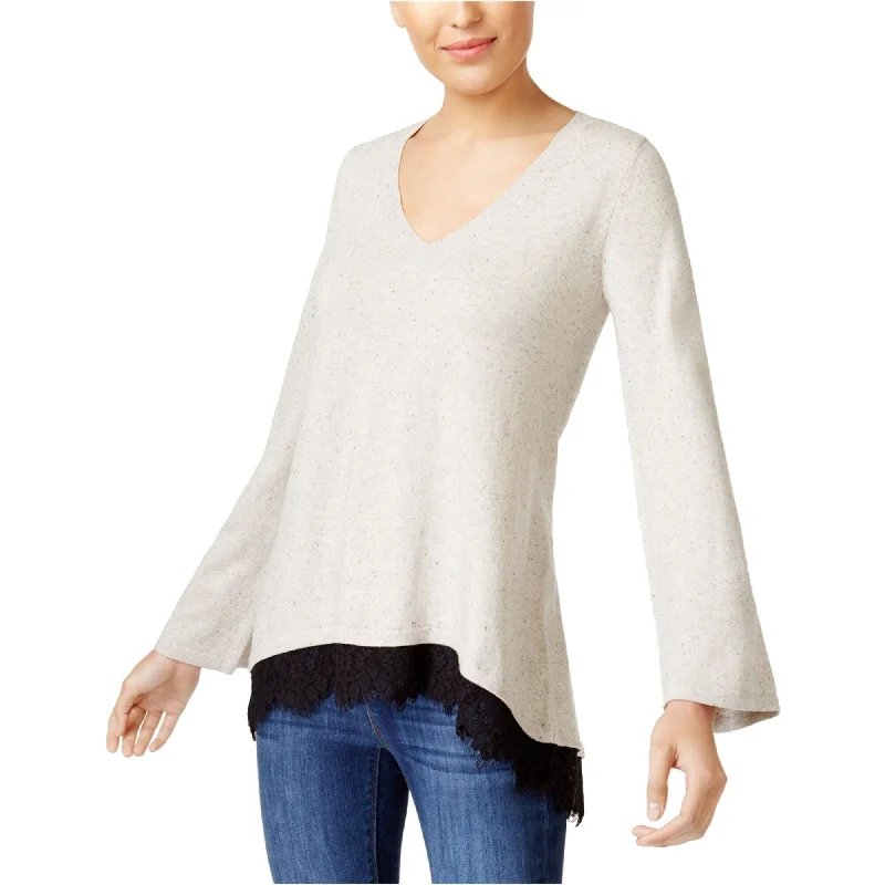 Style & Co. Womens Lace Insert Knit Sweater