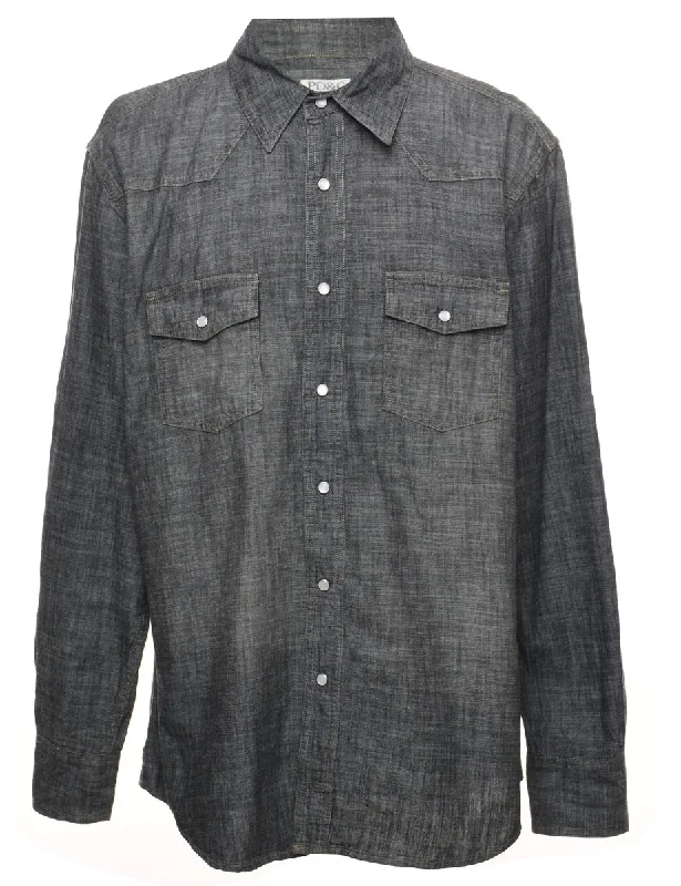 Black Denim Shirt - L