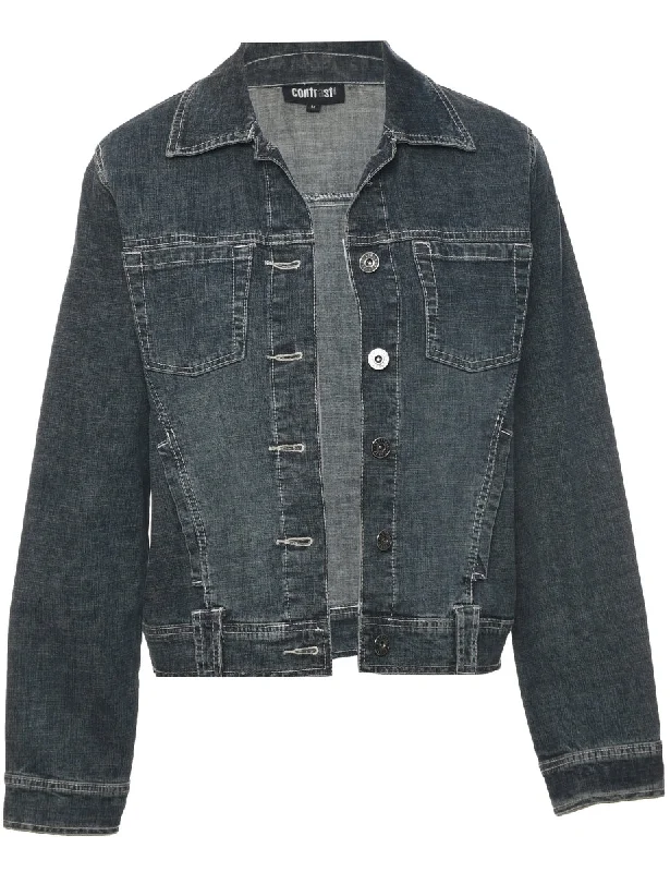 Button Front Denim Jacket - M