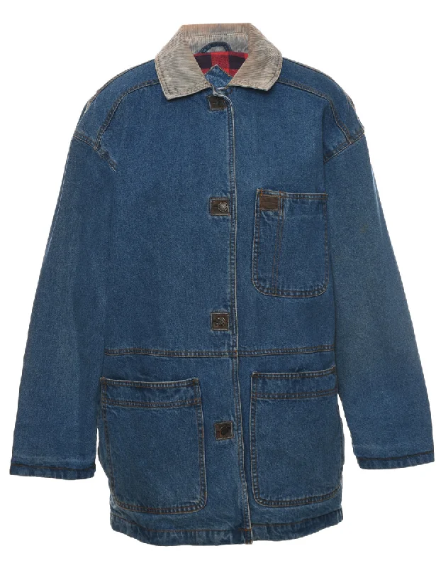 Button Front Denim Jacket - M