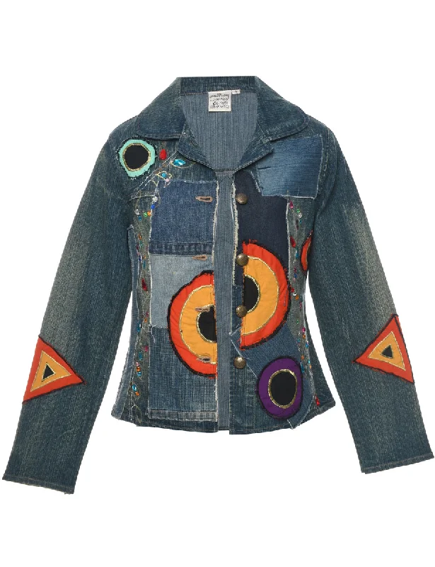 Button Front Denim Jacket - S