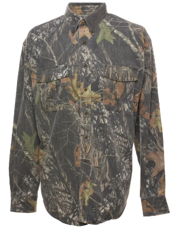 Camouflage Print Denim Shirt - XL