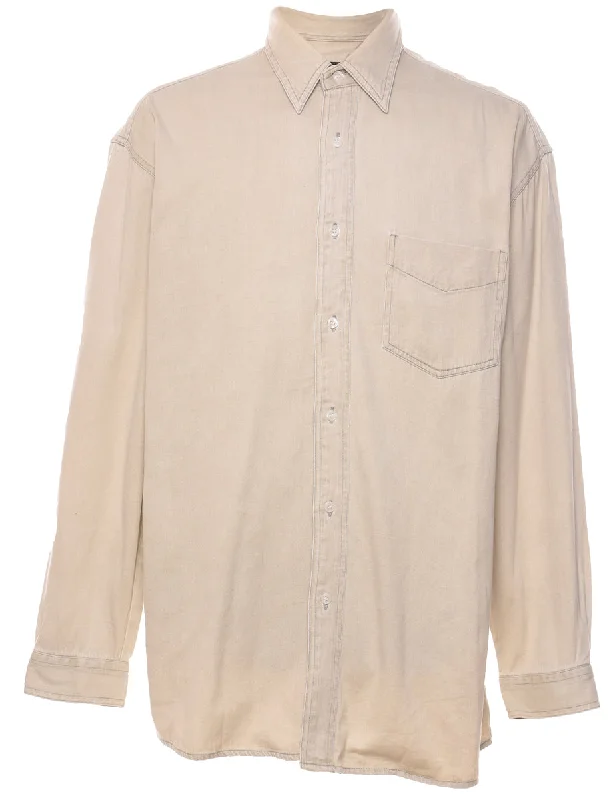 Classic Beige Denim Shirt - L