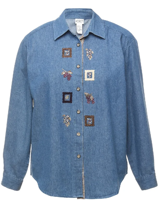 Embroidered Denim Shirt - S