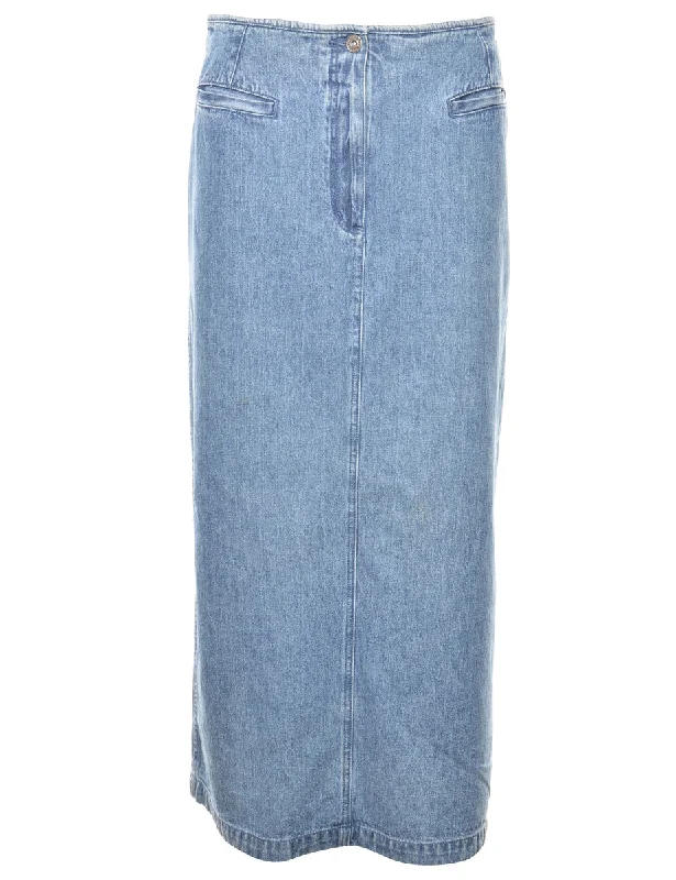 Classic Light Denim 1990s Skirt - L