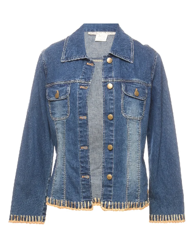 Stone Wash & Crochet Denim Jacket - S