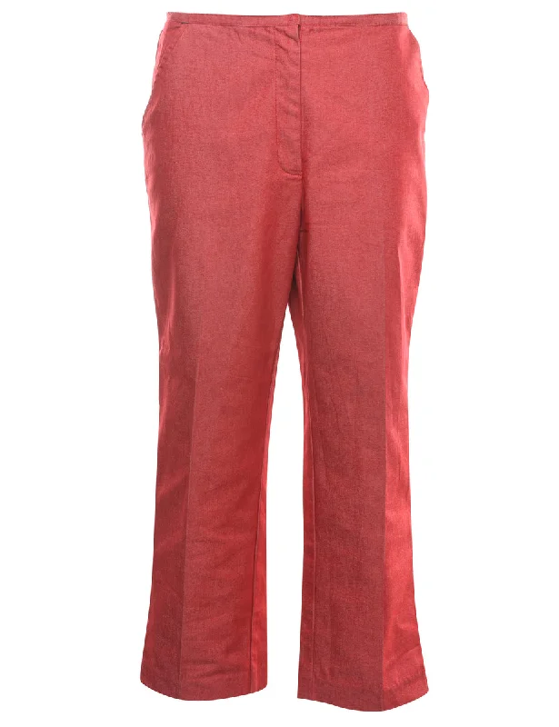 High Waist Red Denim Trousers - W31 L24