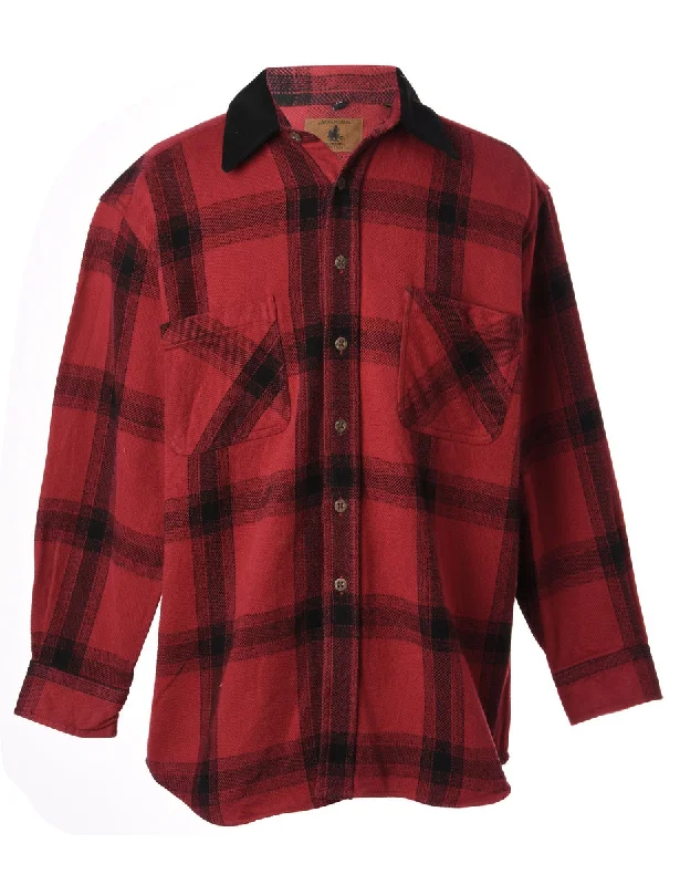 Label Aiden Denim Collar Plaid Shirt