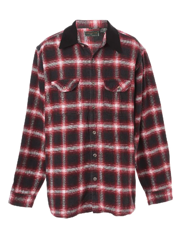 Label Aiden Denim Collar Plaid Shirt