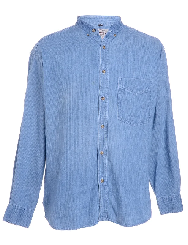 Label Charles Grandad Collar Denim Shirt