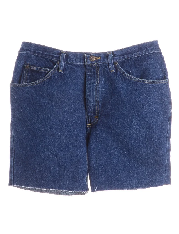 Label Denim Cut Off Shorts