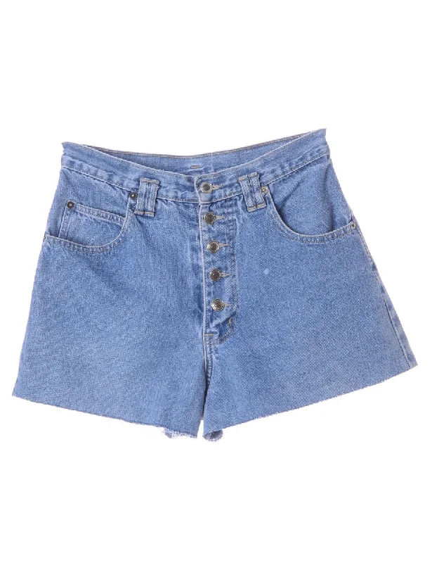 Label GRL PWR Embroidered Denim Shorts