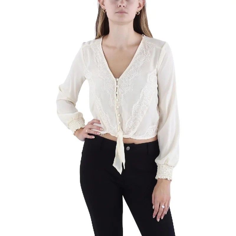 Self E Womens Lace Shirt Blouse