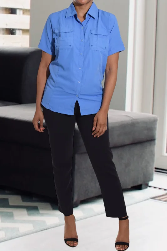 Ladies Blue Button Shirt