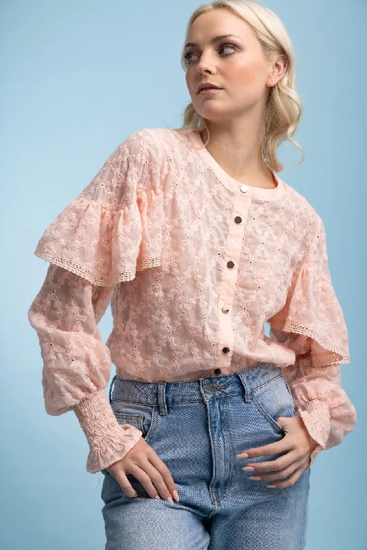 Penny Shirt Blush Embroidery