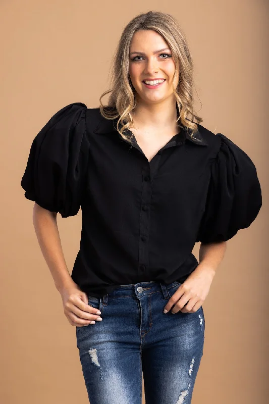 Toni Puff Sleeve Shirt Black